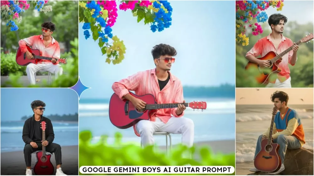 Google Gemini Boys Guitar Ai Photo Editing Prompts With Real Face