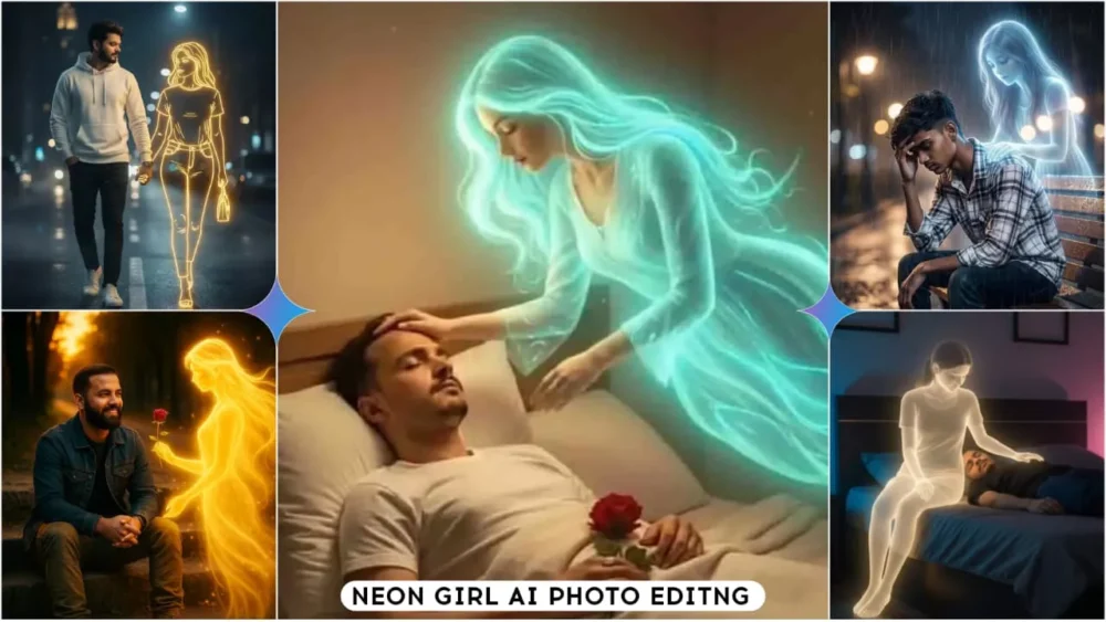 Google Gemini Neon Girl Ai photo Editing Prompts 2025
